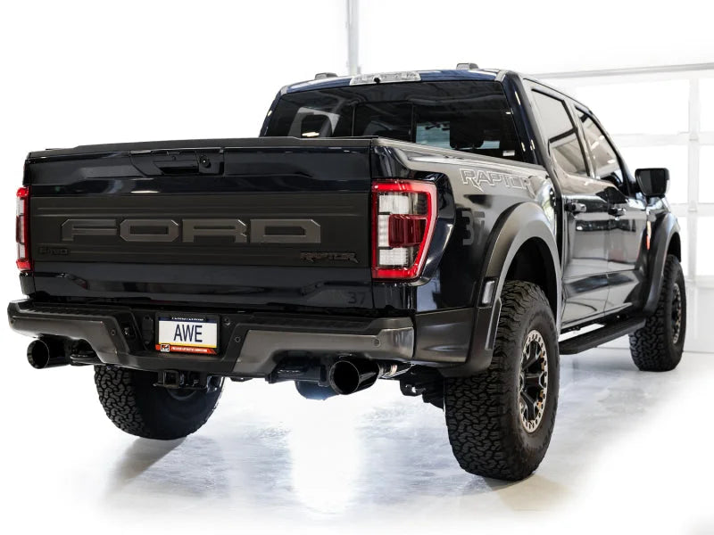 AWE Gen 3 Ford Raptor SwitchPath Exhaust  - Diamond Black Tips - Side View