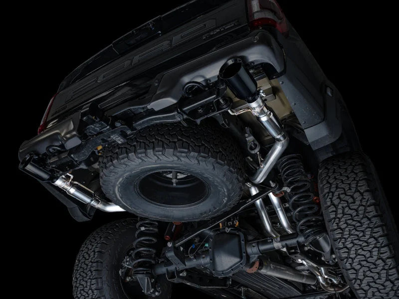 AWE Gen 3 Ford Raptor SwitchPath Exhaust  - Diamond Black Tips - Back View