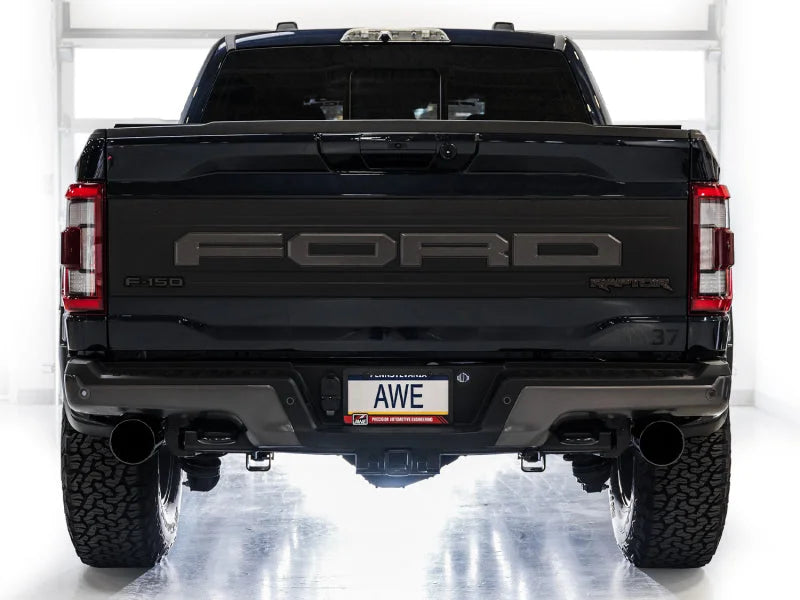 AWE Gen 3 Ford Raptor SwitchPath Exhaust  - Diamond Black Tips - Installation View