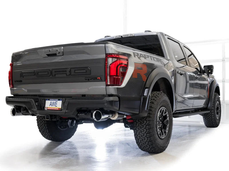 AWE Gen 3 Raptor R SwitchPath Exhaust  - Chrome Silver Tips - Side View