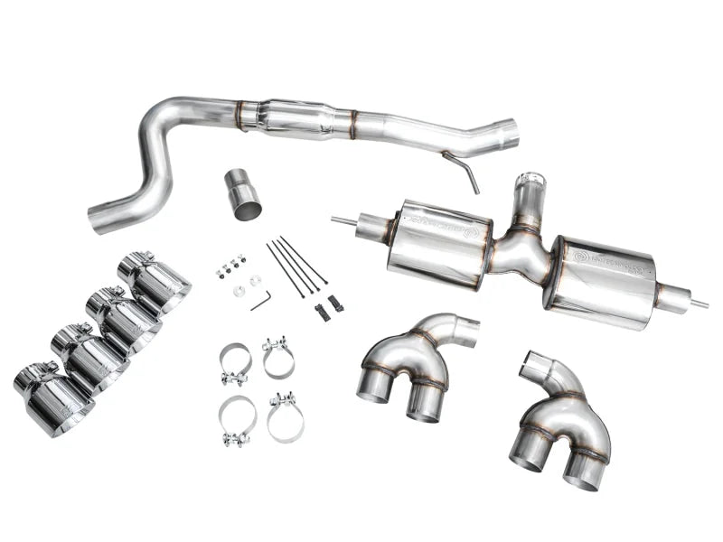 AWE MK8 Volkswagen Golf R 3in Touring Edition Quad Exhaust - Chrome Silver Tips - Additional View 13