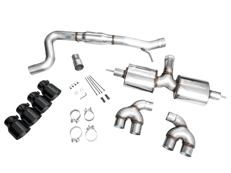 AWE MK8 Volkswagen Golf R 3in Touring Edition Quad Exhaust - Diamond Black Tips - Additional View 14
