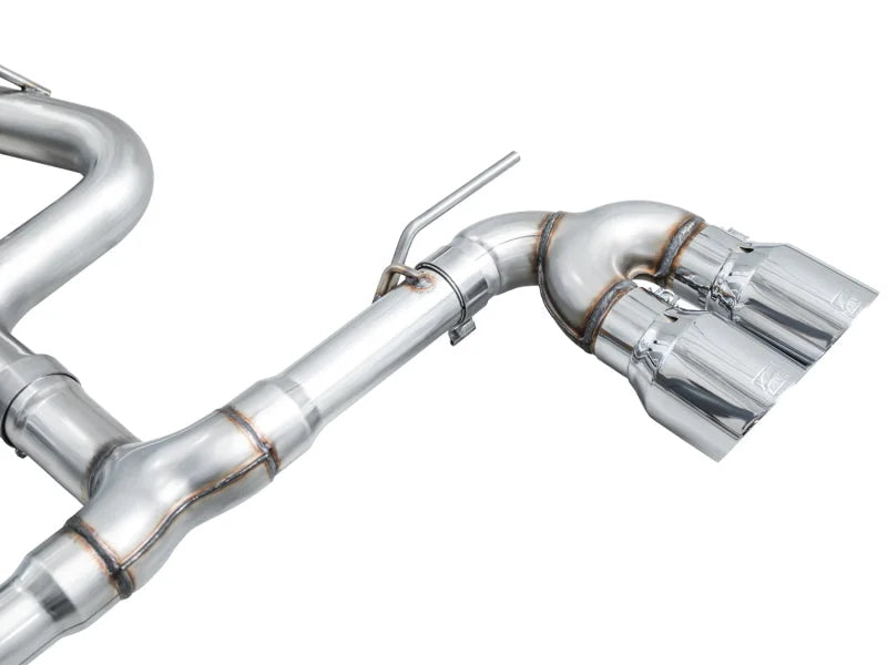 AWE MK8 Volkswagen Golf R 3in Track Edition Quad Exhaust - Chrome Silver Tips - Additional View 15