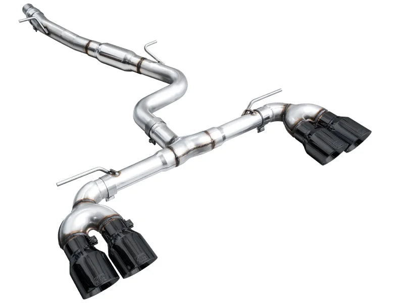 AWE MK8 Volkswagen Golf R 3in Track Edition Quad Exhaust - Diamond Black Tips - Additional View 13