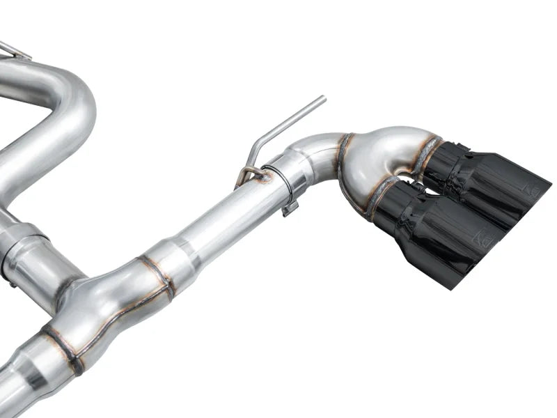 AWE MK8 Volkswagen Golf R 3in Track Edition Quad Exhaust - Diamond Black Tips - Additional View 14