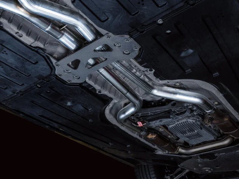 AWE Non-Resonated Performance Mid Pipe for BMW G8X M3/M4 - Side View