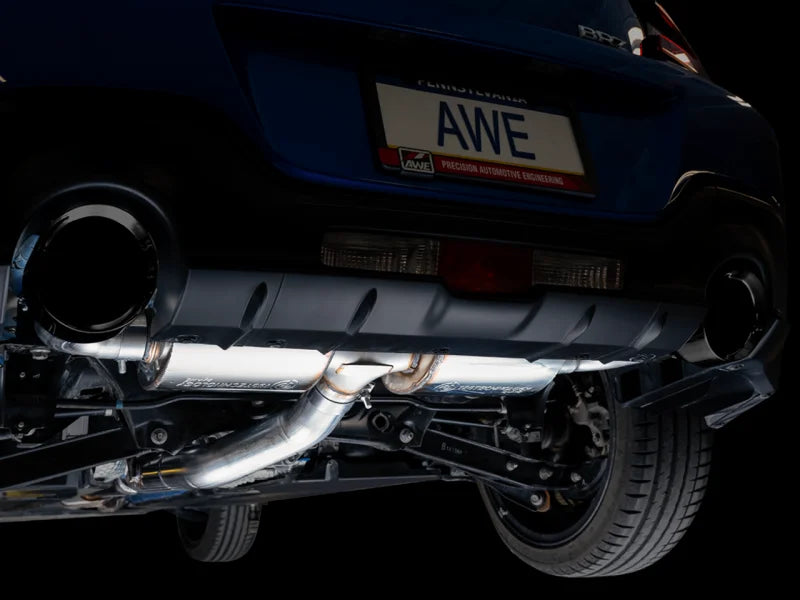 AWE Subaru BRZ/ Toyota GR86/ Toyota 86 Touring Edition Cat-Back Exhaust- Diamond Black Tips - Installation View