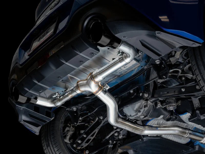 AWE Subaru BRZ / Toyota GR86 / Toyota 86 Track Edition Cat-Back Exhaust- Diamond Black Tips - Side View