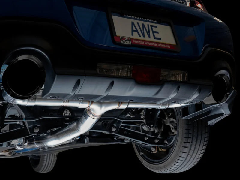 AWE Subaru BRZ / Toyota GR86 / Toyota 86 Track Edition Cat-Back Exhaust- Diamond Black Tips - Additional View 7