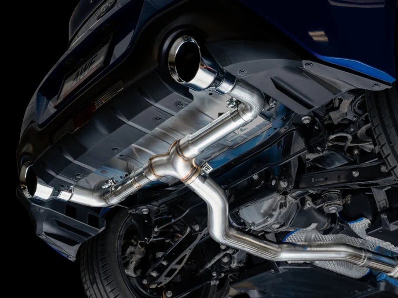AWE Subaru BRZ/ Toyota GR86/ Toyota 86 Track Edition Cat-Back Exhaust- Chrome Silver Tips - Installation View