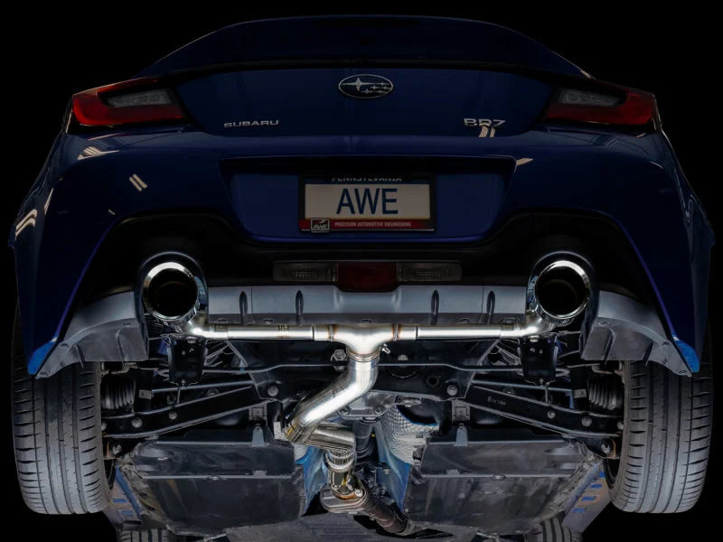 AWE Subaru BRZ/ Toyota GR86/ Toyota 86 Track Edition Cat-Back Exhaust- Chrome Silver Tips - Additional View 11