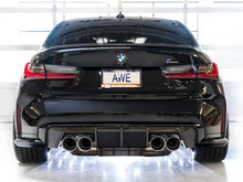 Load image into Gallery viewer, AWE Track Edition Catback Exhaust for BMW G8X M3/M4 - Chrome Silver Tips - Installation View