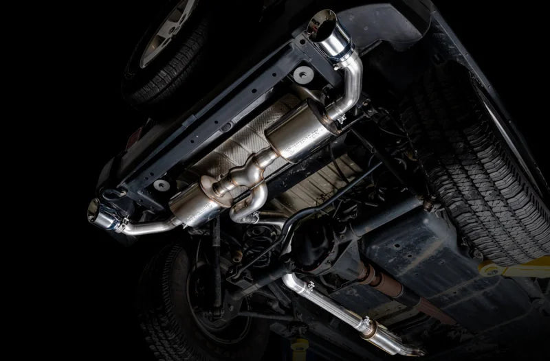 AWE Tuning 07-18 Jeep Wrangler JK/JKU 3.6L Tread Edition Axle-Back Dual Exhaust - Chrome Silver Tips - Side View