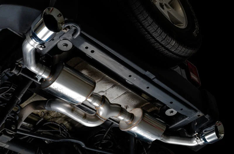 AWE Tuning 07-18 Jeep Wrangler JK/JKU 3.6L Tread Edition Axle-Back Dual Exhaust - Chrome Silver Tips - Back View