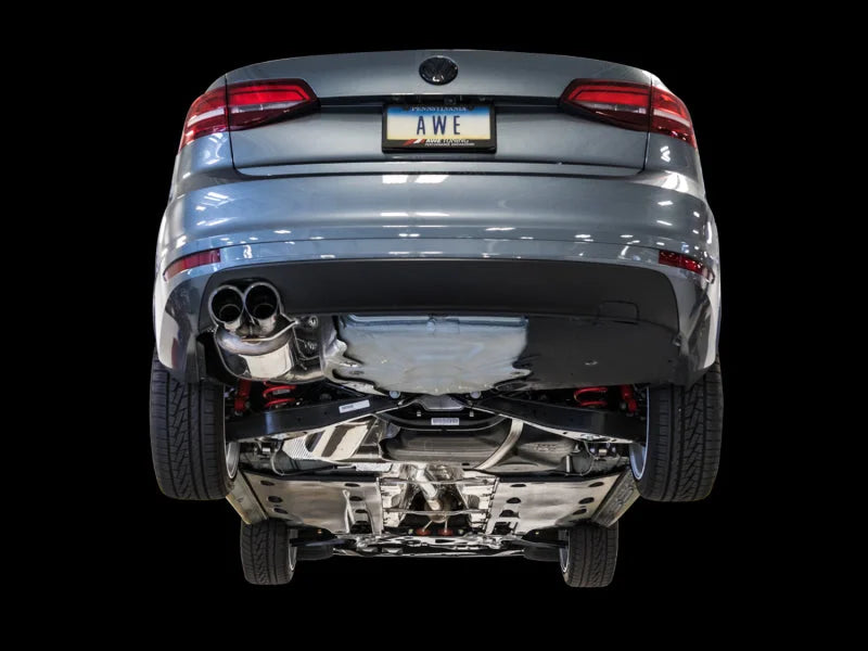 AWE Tuning 09-14 Volkswagen Jetta Mk6 1.4T Touring Edition Exhaust - Diamond Black Tips - Installation View