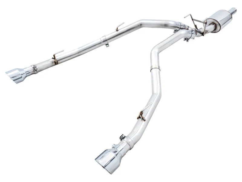 AWE Tuning 09-18 RAM 1500 5.7L (w/Cutouts) 0FG Dual Rear Exit Cat-Back Exhaust - Chrome Silver Tips - Main Product View