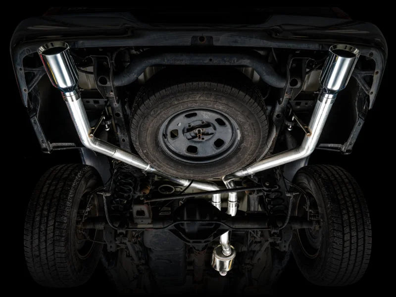AWE Tuning 09-18 RAM 1500 5.7L (w/o Cutout) 0FG Dual Rear Exit Cat-Back Exhaust - Chrome Silver Tips - Side View