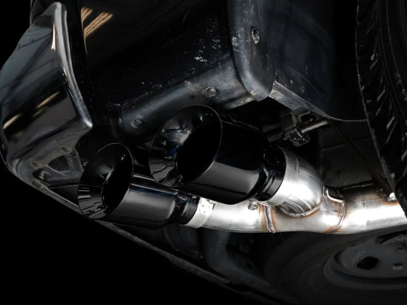 AWE Tuning 09-18 RAM 1500 5.7L (w/o Cutout) 0FG Single Side Exit Cat-Back Exhaust - Diamond Blk Tips - Side View