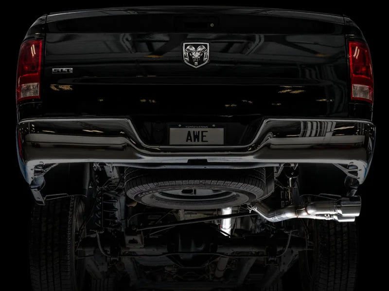 AWE Tuning 09-18 RAM 1500 5.7L (w/o Cutouts) 0FG Single Side Exit Cat-Back Exhaust - Chrome Tips - Side View