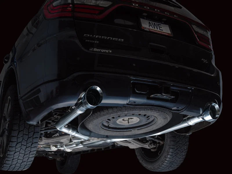 AWE Tuning 11-24 Dodge Durango 5.7L Track Edition Exhaust w/ Chrome Silver Tips - Side View