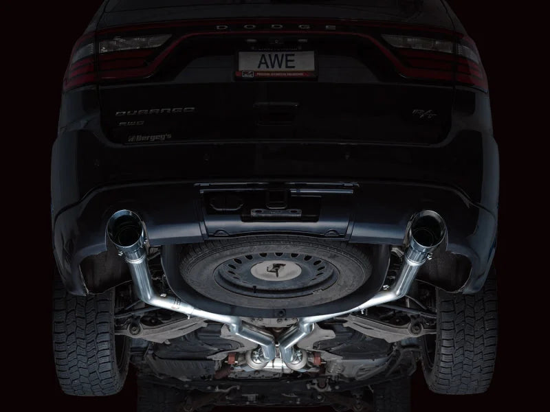 AWE Tuning 11-24 Dodge Durango 5.7L Track Edition Exhaust w/ Chrome Silver Tips - Installation View