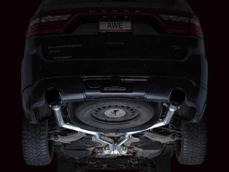 AWE Tuning 11-24 Dodge Durango 5.7L Track Edition Exhaust w/ Diamond Black Tips - Back View