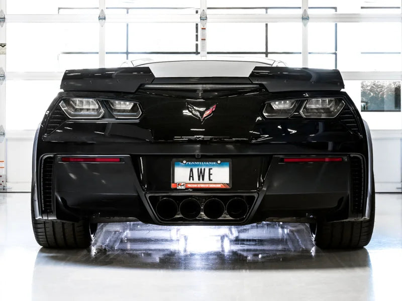 AWE Tuning 14-19 Chevy Corvette C7 Z06/ZR1 Track Edition Axle-Back Exhaust w/Black Tips - Side View