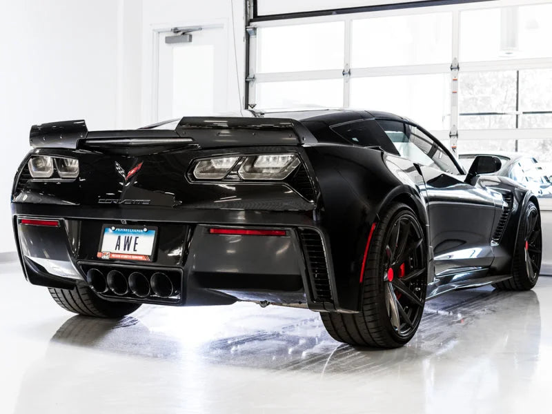AWE Tuning 14-19 Chevy Corvette C7 Z06/ZR1 Track Edition Axle-Back Exhaust w/Black Tips - Back View