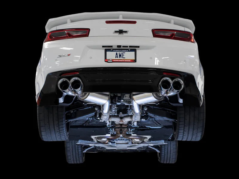 AWE Tuning 16-19 Chevrolet Camaro SS Axle-back Exhaust - Touring Edition (Quad Chrome Silver Tips) - Side View