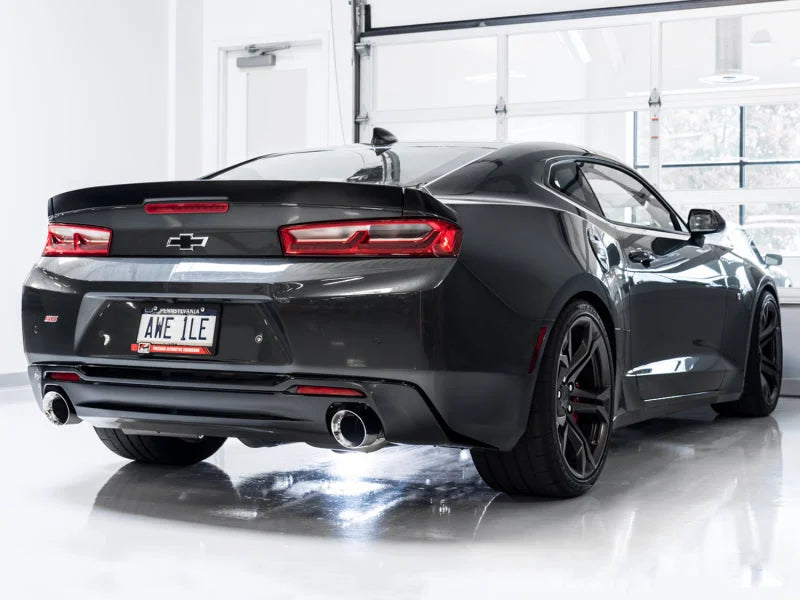 AWE Tuning 16-19 Chevrolet Camaro SS Axle-back Exhaust - Track Edition (Chrome Silver Tips) - Installation View