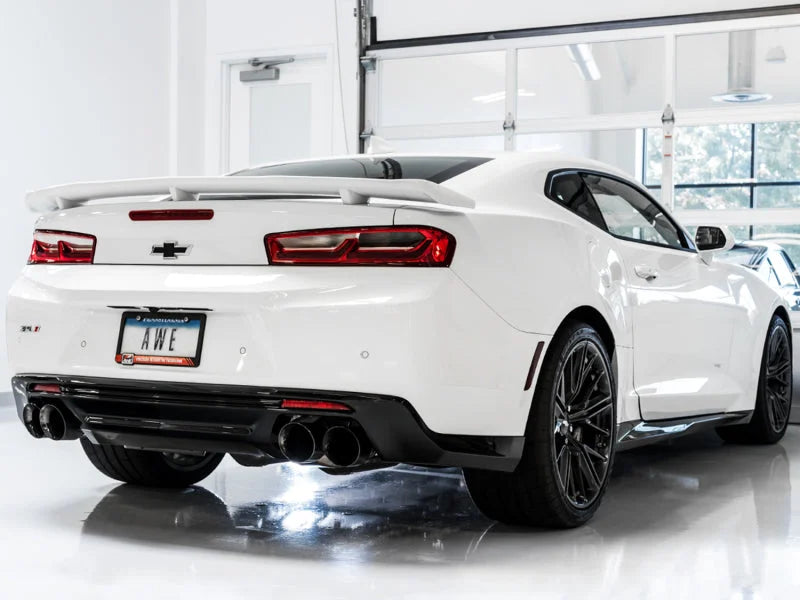 AWE Tuning 16-19 Chevy Camaro SS Res Cat-Back Exhaust -Touring Edition (Quad Diamond Black Tips) - Side View