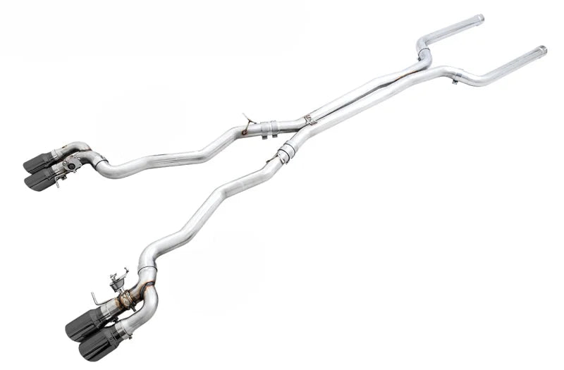 AWE Tuning 18-19 BMW F90 M5 SwitchPatch Cat-Back Exhaust- Black Diamond Tips - Main Product View