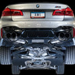 Load image into Gallery viewer, AWE Tuning 18-19 BMW M5 (F90) 4.4T AWD SwitchPath Cat-back Exhaust - Chrome Silver Tips - Back View