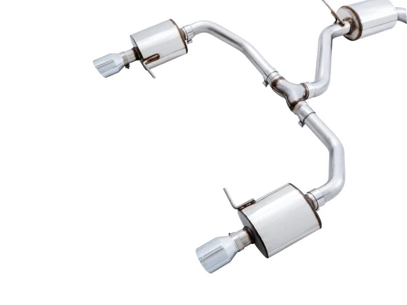 AWE Tuning 18-21 Volkswagen Jetta GLI Mk7 Touring Exhaust - Chrome Silver Tips (Fits High-Flow DP) - Installation View