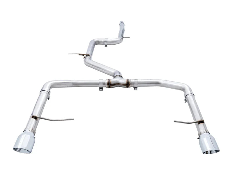 AWE Tuning 18-21 Volkswagen Jetta GLI Mk7 Track Edition Exhaust - Chrome Silver Tips (Fits OEM DP) - Side View