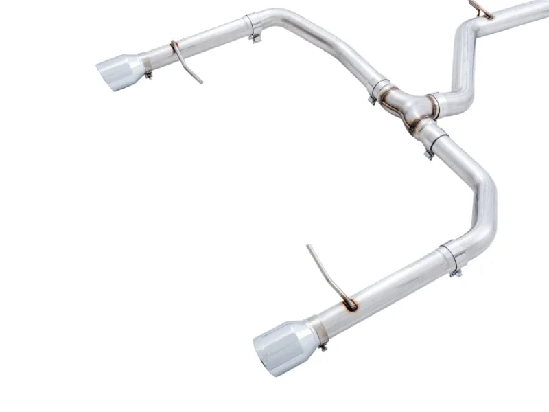 AWE Tuning 18-21 Volkswagen Jetta GLI Mk7 Track Edition Exhaust - Chrome Silver Tips (Fits OEM DP) - Back View