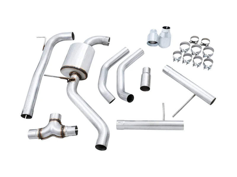 AWE Tuning 18-21 Volkswagen Jetta GLI Mk7 Track Exhaust - Chrome Silver Tips (Fits High-Flow DP) - Additional View 5