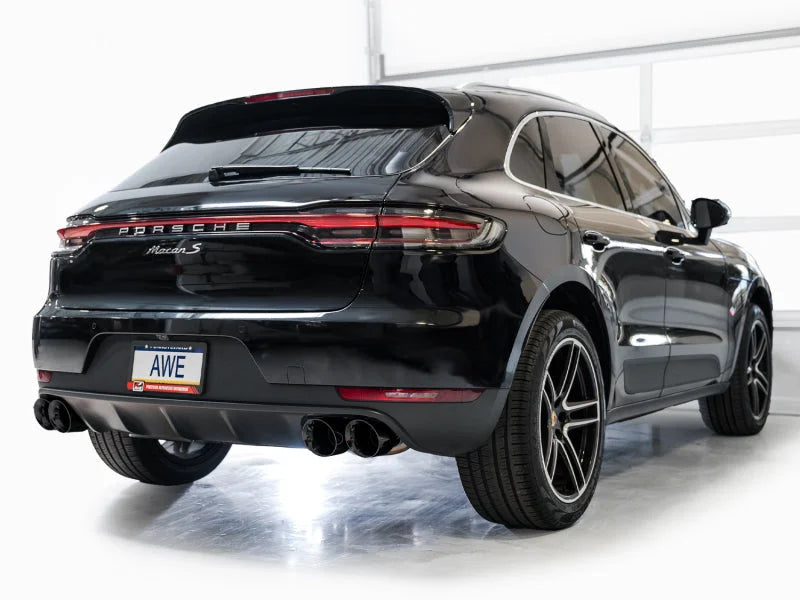 AWE Tuning 19-21 Porsche Macan 3.0T/2.9TT Touring Edition Catback Exhaust w/ Diamond Black Tips - Back View
