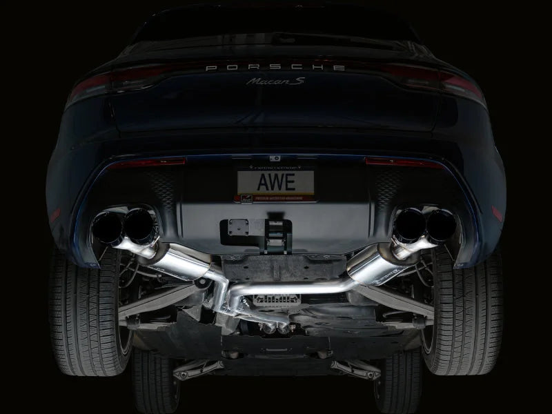 AWE Tuning 19-21 Porsche Macan 3.0T/2.9TT Touring Edition Catback Exhaust w/ Diamond Black Tips - Installation View
