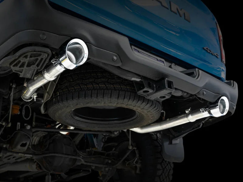 AWE Tuning 19-21 RAM 1500 5.7L (w/Cutouts) 0FG Dual Rear Exit Cat-Back Exhaust - Chrome Silver Tips - Installation View