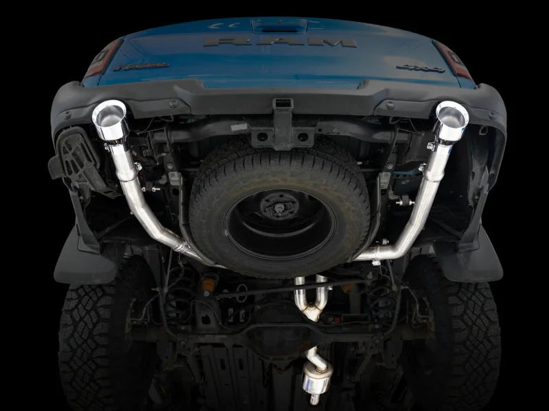 AWE Tuning 19-21 RAM 1500 5.7L (w/Cutouts) 0FG Dual Rear Exit Cat-Back Exhaust - Chrome Silver Tips - Additional View 6