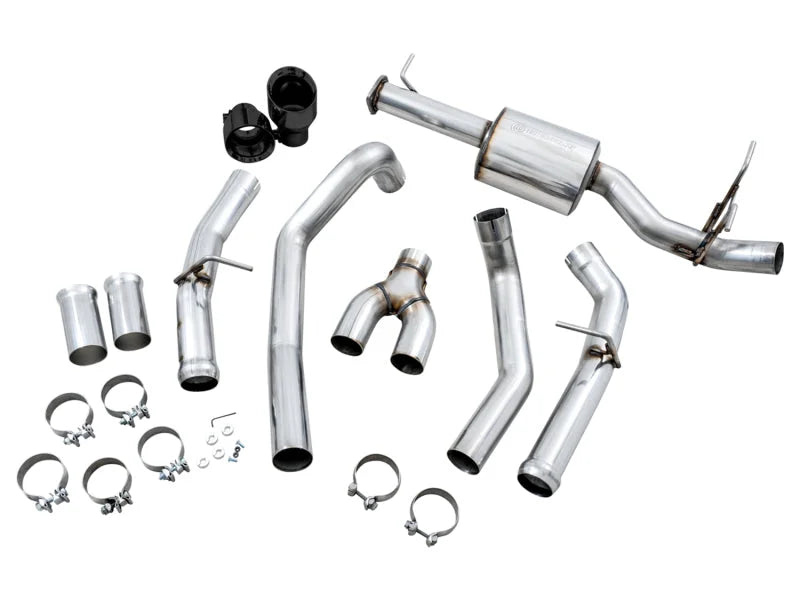 AWE Tuning 19-21 RAM 1500 5.7L (w/Cutouts) 0FG Dual Rear Exit Cat-Back Exhaust - Diamond Black Tips - Side View