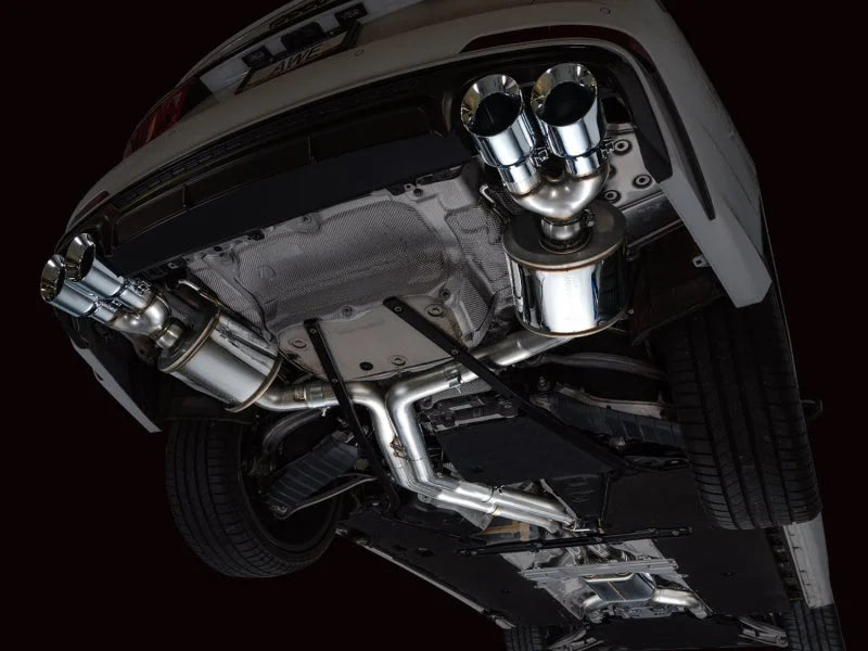 AWE Tuning 19-23 Audi C8 S6/S7 2.9T V6 AWD Touring Edition Exhaust - Chrome Silver Tips - Back View