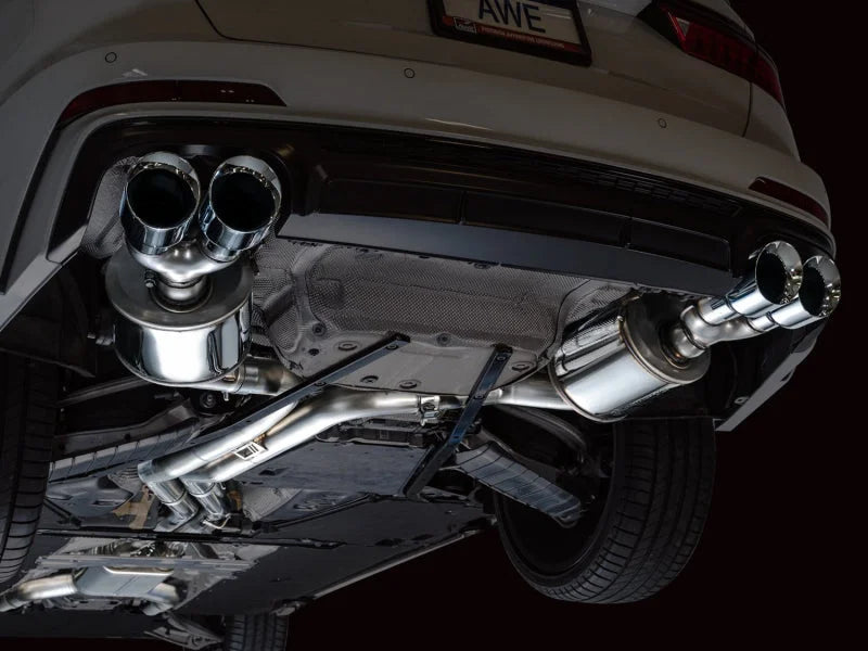AWE Tuning 19-23 Audi C8 S6/S7 2.9T V6 AWD Touring Edition Exhaust - Chrome Silver Tips - Additional View 7