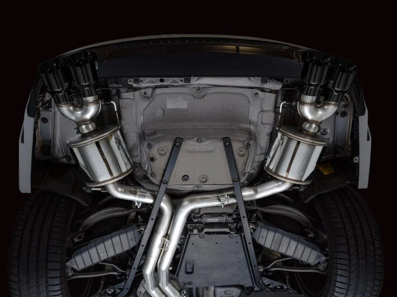 AWE Tuning 19-23 Audi C8 S6/S7 2.9T V6 AWD Touring Edition Exhaust - Diamond Black Tips - Side View