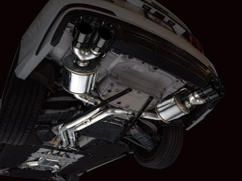 AWE Tuning 19-23 Audi C8 S6/S7 2.9T V6 AWD Touring Edition Exhaust - Diamond Black Tips - Back View