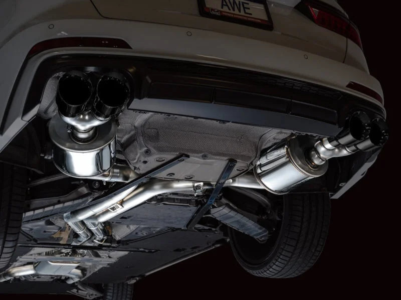 AWE Tuning 19-23 Audi C8 S6/S7 2.9T V6 AWD Touring Edition Exhaust - Diamond Black Tips - Additional View 6