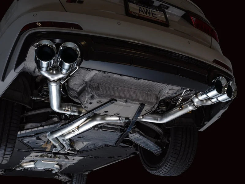 AWE Tuning 19-23 Audi C8 S6/S7 2.9T V6 AWD Track Edition Exhaust - Chrome Silver Tips - Additional View 6