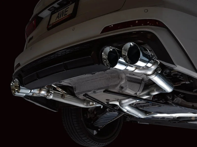 AWE Tuning 19-23 Audi C8 S6/S7 2.9T V6 AWD Track Edition Exhaust - Chrome Silver Tips - Additional View 8