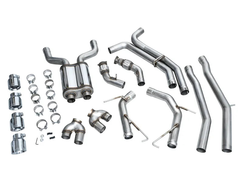 AWE Tuning 19-23 Audi C8 S6/S7 2.9T V6 AWD Track Edition Exhaust - Chrome Silver Tips - Additional View 11